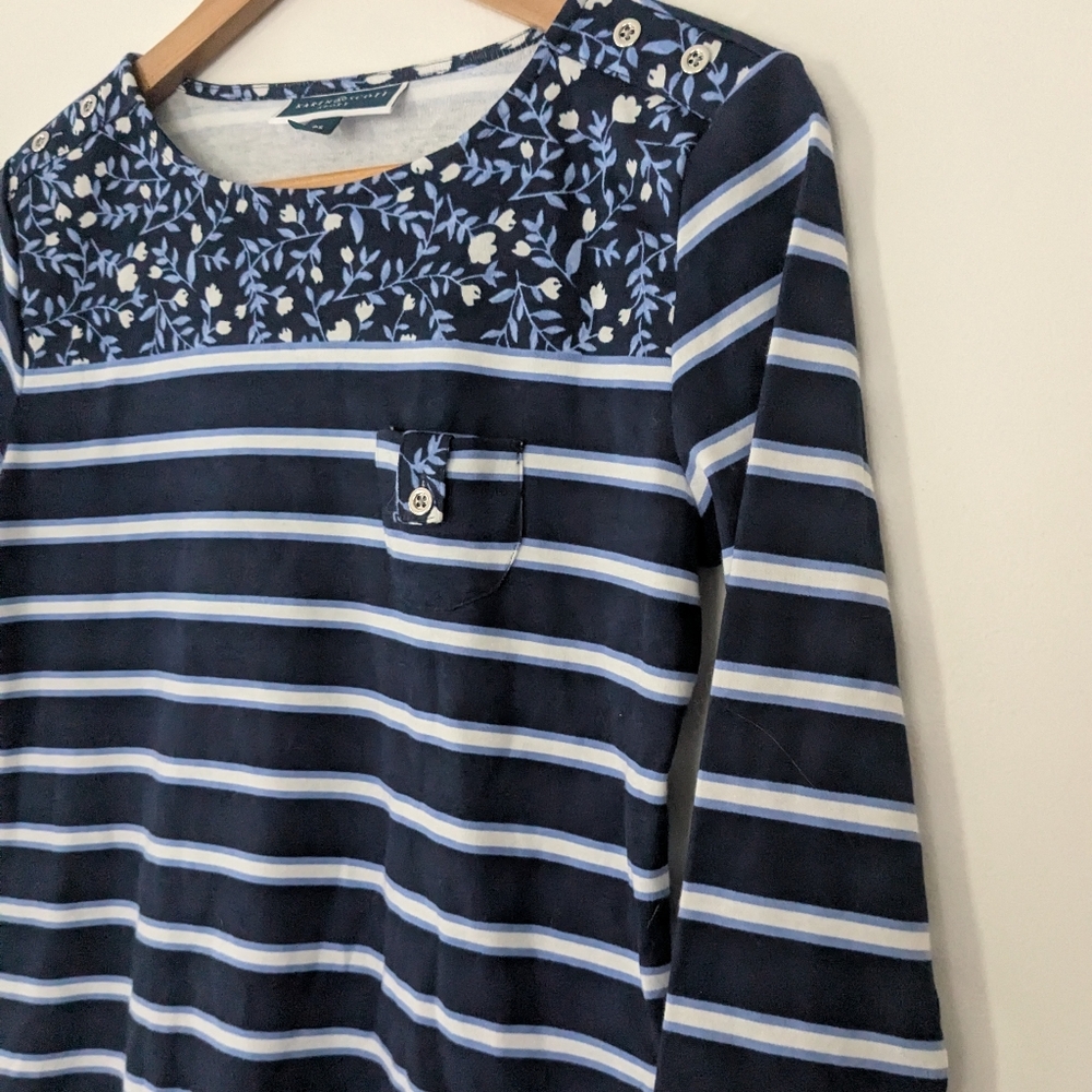Karen Scott Floral Striped Top - Picture 4 of 6